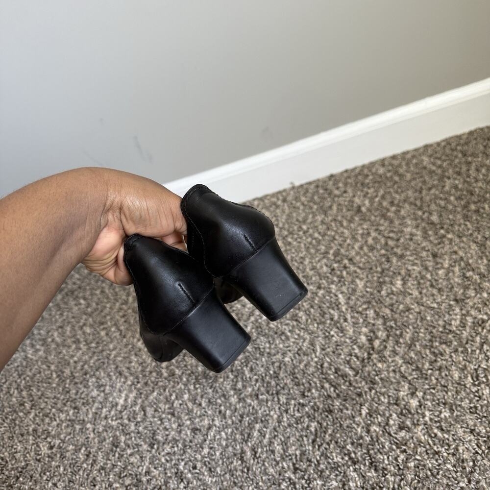 Clarks Collection Neiley Pearl Black Leather Block Heel Pumps Shoes US 7 M - Picture 5 of 8